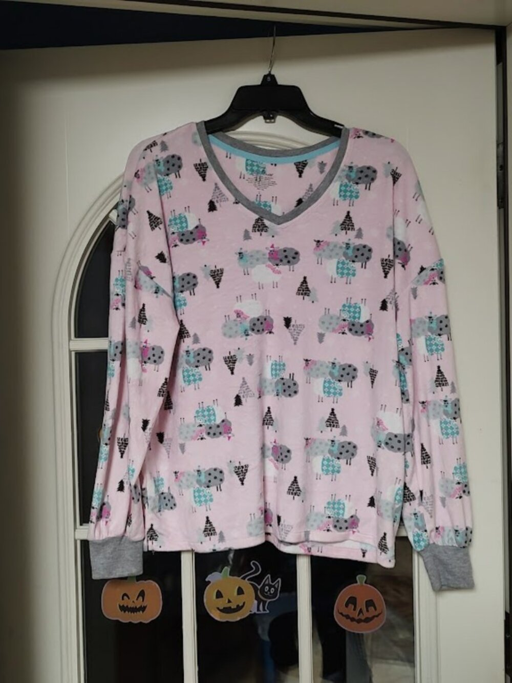 New Cuddl Duds Pink Sheep Trees Soft Pajama Set Size Womens L